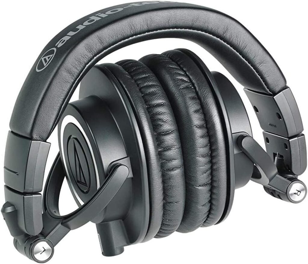 Audio-Technica ATH-M50X Professional Studio Monitor Headphones, Black, Professional Grade, Critically Acclaimed, with Detachable Cable