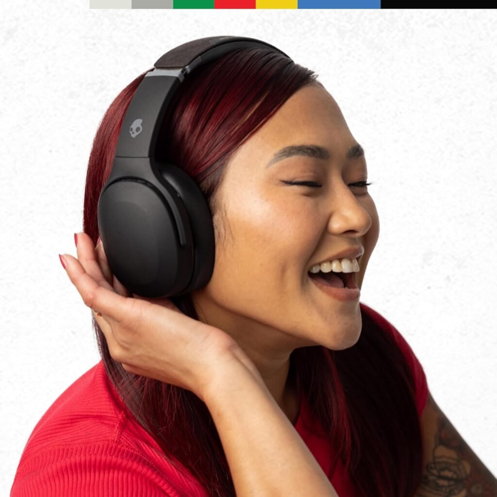 Skullcandy Crusher Evo Over-Ear Wireless Headphones with Sensory Bass with Charging Cable, 40 Hr Battery, Microphone, Works with iPhone Android and Bluetooth Devices - Grey