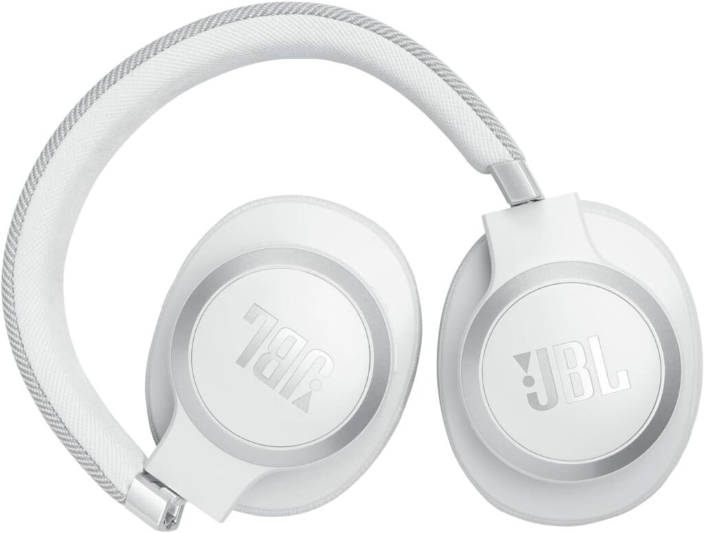 JBL LIVE 770NC - Wireless Over-Ear Headphones with True Adaptive Noise Cancelling with Smart Ambient, Up to 65 hours of battery life, Comfort-fit fabric headband  carrying pouch (Black)