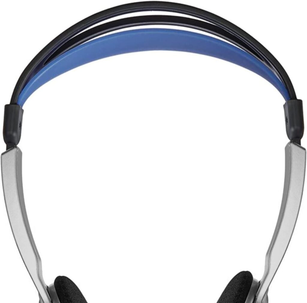 Koss KTXPro1 Titanium On-Ear Portable Headphones, Volume Control, Ultra Lightweigt Design, Silver Black and Blue